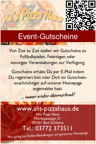 Alis Pizza Haus Gutscheine 2020