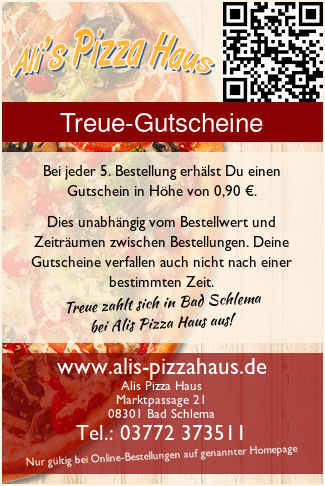 Alis Pizza Haus Gutscheine 2020